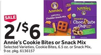 Stop&Shop Annie's cookie bites or snack mix offer