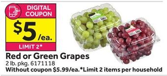 Stop&Shop Red or green grapes offer