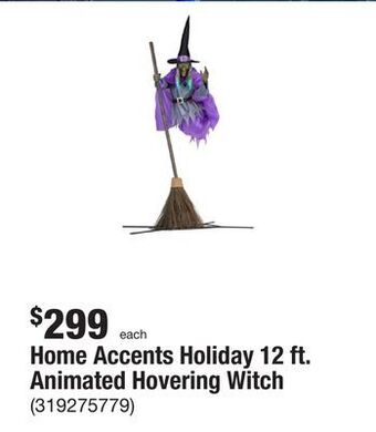 The Home Depot Home accents holiday 12 ft. animated hovering witch offer