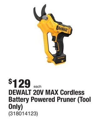 The Home Depot Dewalt 20v max cordless battery powered pruner (tool only) offer