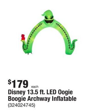 The Home Depot Disney 13.5 ft. led oogie boogie archway inflatable offer