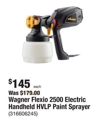 The Home Depot Wagner flexio 2500 electric handheld hvlp paint sprayer offer