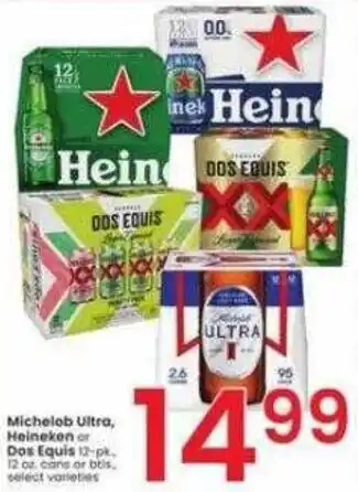 Albertsons Michelob Ultra, Heineken or Dos Equis 12-pk. offer