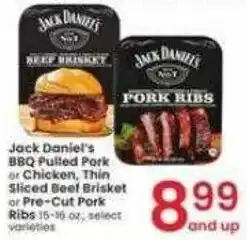 Albertsons Jack Daniel's BBQ Pulled Pork or Chicken, Thin Sliced Beef Brisket or Pre-Cut Pork Ribs 15-16 oz, select varieties offer