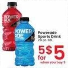 Albertsons Powerade Sports Drink 28 oz. btl. offer