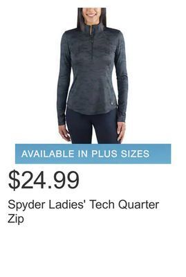 Costco Spyder ladies' tech quarter zip offer