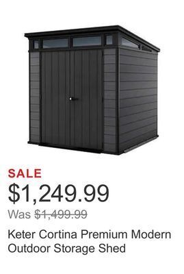 Costco Keter cortina premium modern outdoor storage shed offer