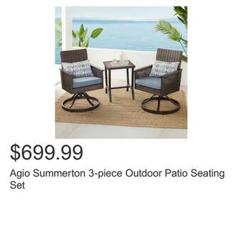 Costco Agio summerton 3-piece outdoor patio seating set offer
