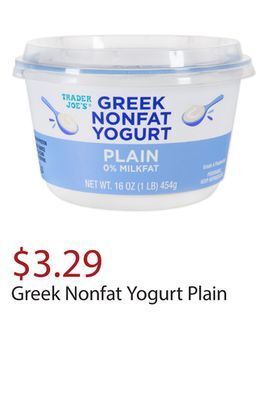 Trader Joe's Greek nonfat yogurt plain offer