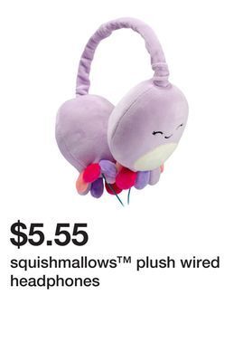 Five Below Squishmallows™ plush wired headphones offer