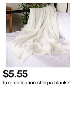 Five Below Luxe collection sherpa blanket offer