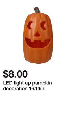 Five Below Led light up pumpkin decoration 16.14in offer