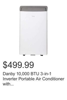Costco Danby 10,000 btu 3-in-1 inverter portable air conditioner with dehumidifier and fan function offer