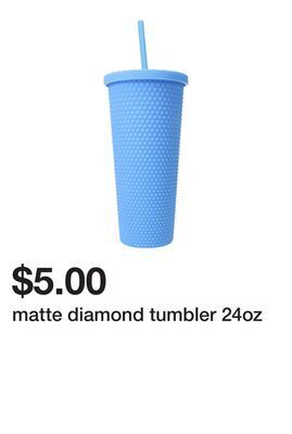 Five Below Matte diamond tumbler 24oz offer