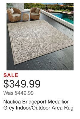 Costco Nautica bridgeport medallion grey indoor/outdoor area rug offer