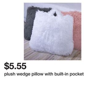 Five Below Plush wedge pillow with built-in pocket offer