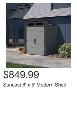 Costco Suncast 6' x 5' modern shed offer