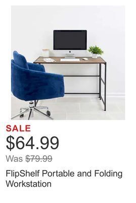 Costco Flipshelf portable and folding workstation offer