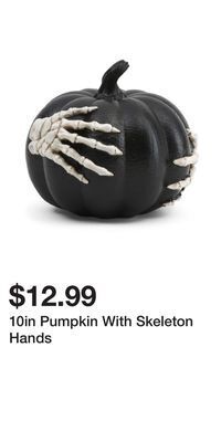 TJ Maxx 10in pumpkin with skeleton hands offer
