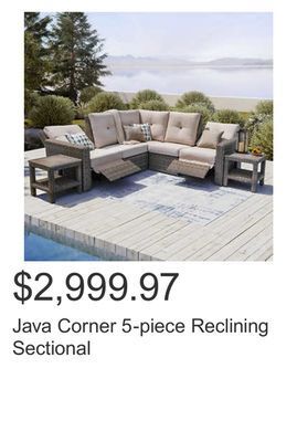 Costco Java corner 5-piece reclining sectional offer