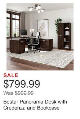 Costco Bestar panorama desk with credenza and bookcase offer