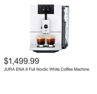 Costco Jura ena 8 full nordic white coffee machine offer