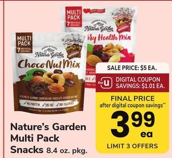 ACME Nature's garden multi pack snacks offer