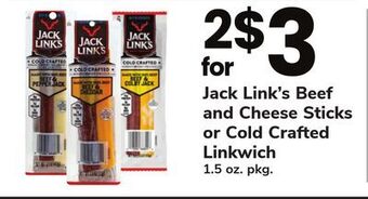ACME Jack link's beef and cheese sticks or cold crafted linkwich offer