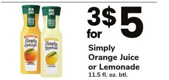 ACME Simply orange juice or lemonade offer