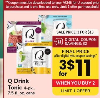 ACME Q drink tonic offer