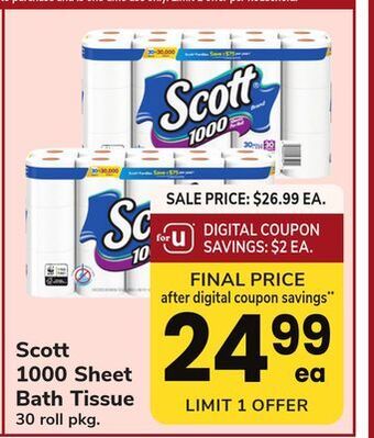 ACME Scott 1000 sheet bath tissue offer