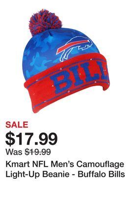 Kmart Kmart nfl men's camouflage light-up beanie - buffalo bills offer