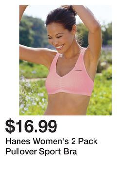 Kmart Hanes women's 2 pack pullover sport bra offer
