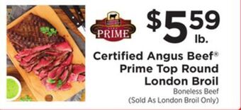 ShopRite Prime top round london broil offer