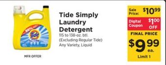 ShopRite Simply laundry detergent offer