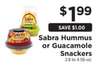 ShopRite Sabra hummus or guacamole snackers offer