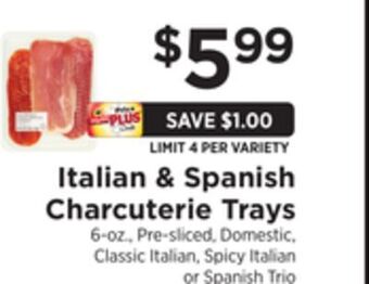 ShopRite Italian & spanish charcuterie trays offer