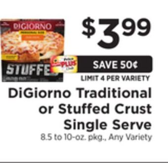 ShopRite Traditional or stuffed crust single serve offer