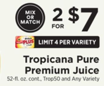 ShopRite Pure premium juice offer