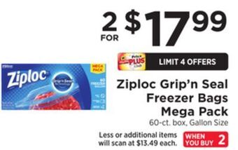 ShopRite Grip'n seal freezer bags mega pack offer