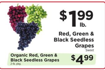 ShopRite Red, green & black seedless grapes offer