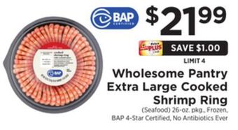 ShopRite Extra large cooked shrimp ring offer
