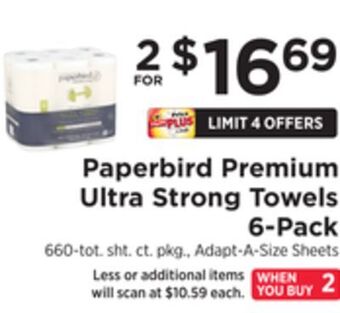 ShopRite Premium ultra strong towels 6-pack offer