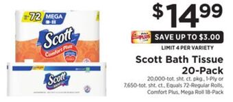 ShopRite Bath tissue 20-pack offer