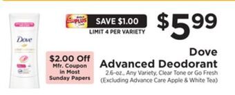 ShopRite Advanced deodorant offer