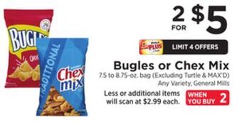 ShopRite Bugles or chex mix offer