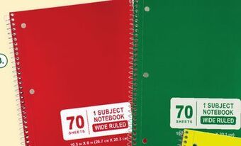 Family Dollar 1-subject spiral notebook offer