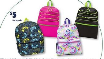 Family Dollar Backpacks offer