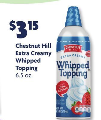 Family Dollar Chestnut hill extra creamy whipped topping offer