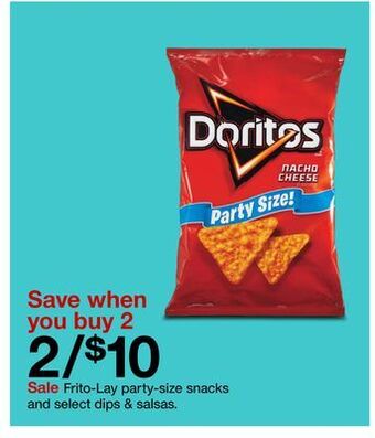 Target Frito-lay party-size snacks and select dips & salsas offer